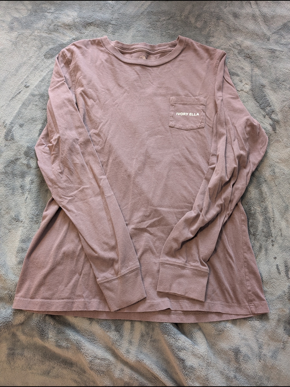 Ivory Ella Long Sleeve Pocket Tee - Mauve Dust
